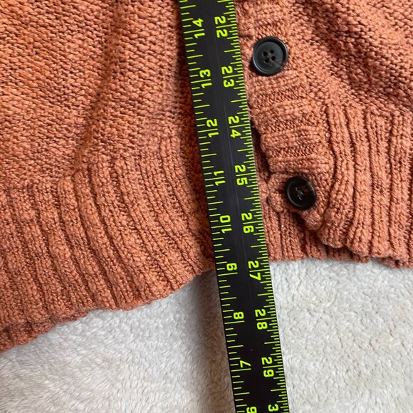 American Eagle Women's Cardigan Sweater Medium Rust Orange Button-Up - Picture 3 of 7